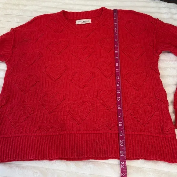 Lucky Brand heart knit sweater size small - Picture 3 of 7